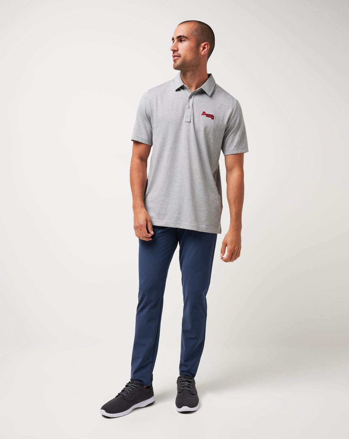 Atlanta Braves The Zinna Polo Heather Grey | Travis Mathew