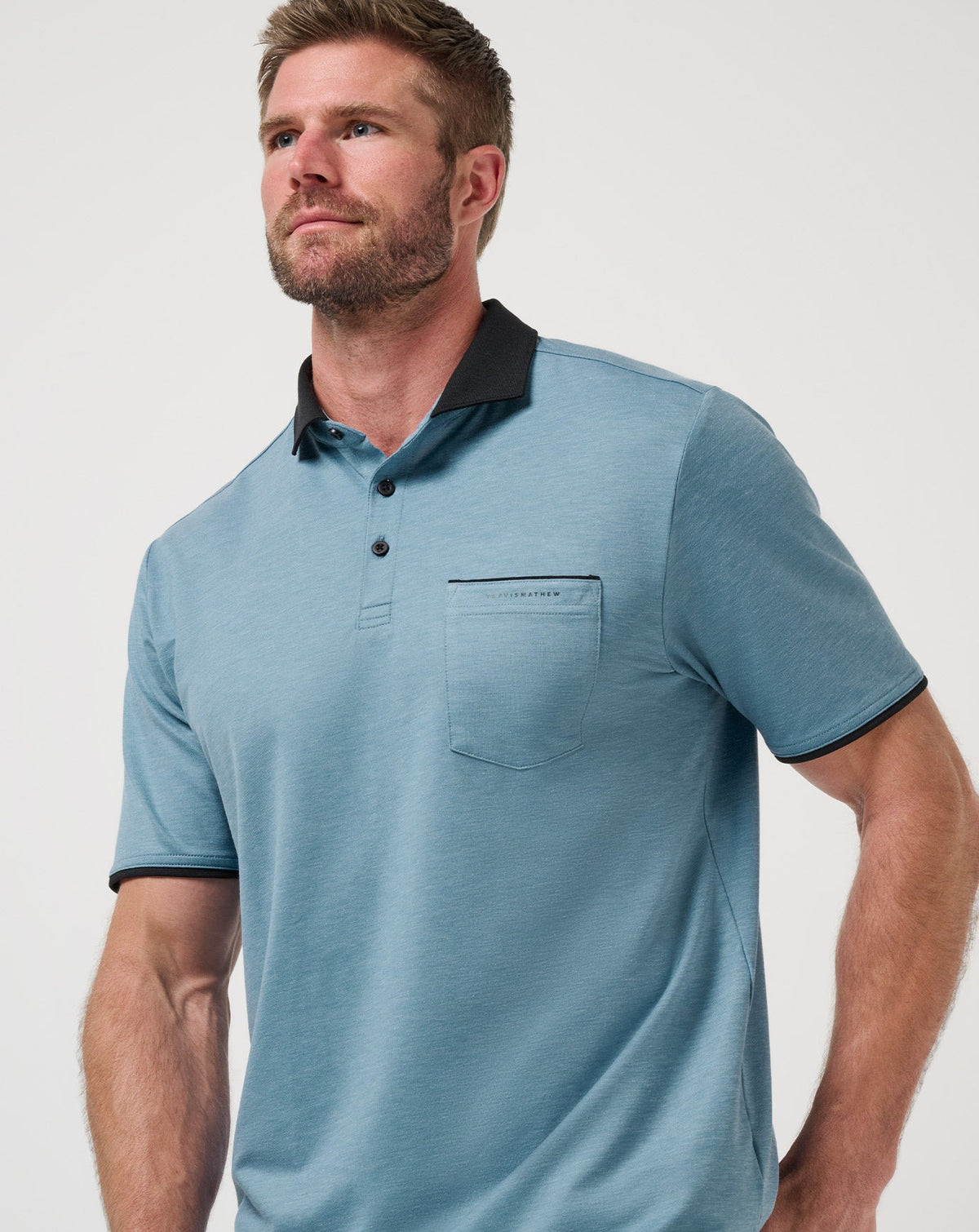 Featherweight Pocket Polo Captains Blue | Travis Mathew