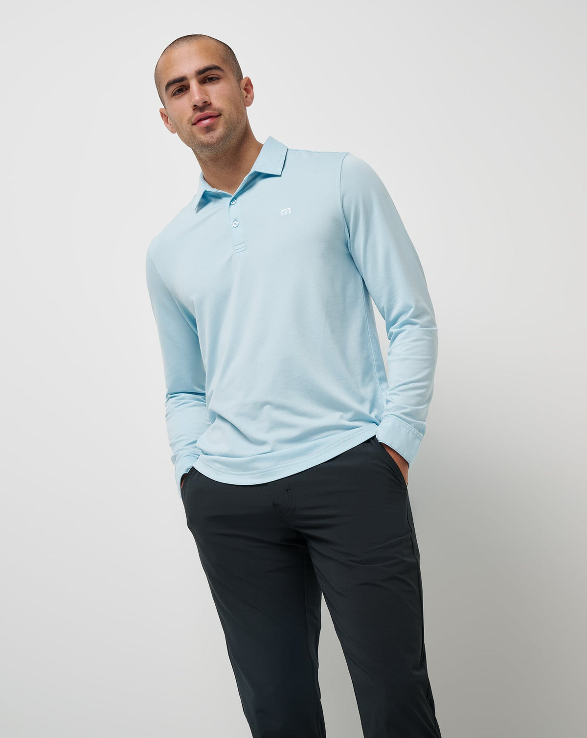 Featherweight Long Sleeve Polo Cory Blue | Travis Mathew