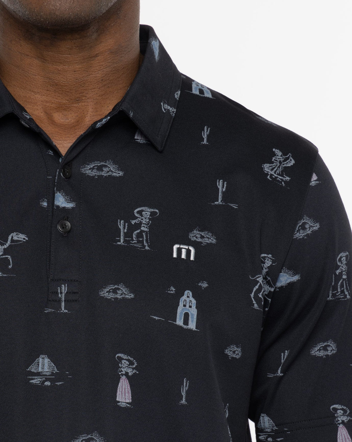 Acai Palm Polo Black | Travis Mathew