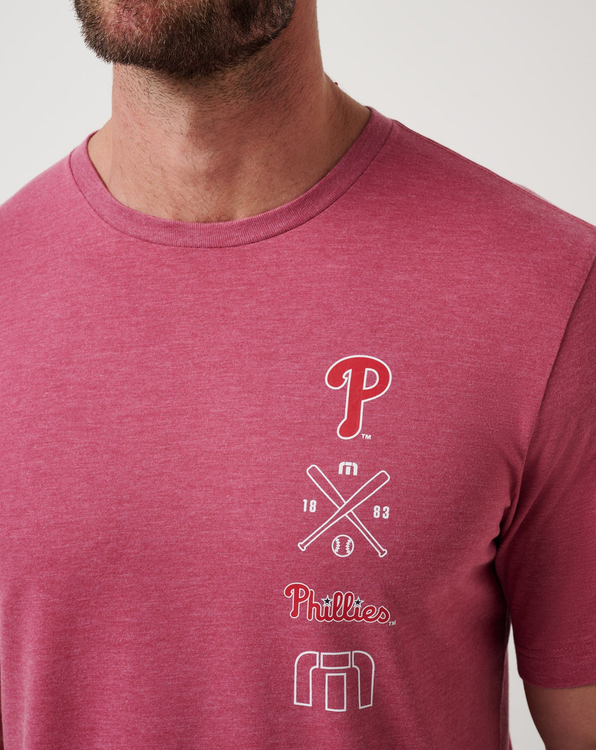 Philadelphia Phillies Sunset Slam 2.0 Tee Heather Red | Travis Mathew