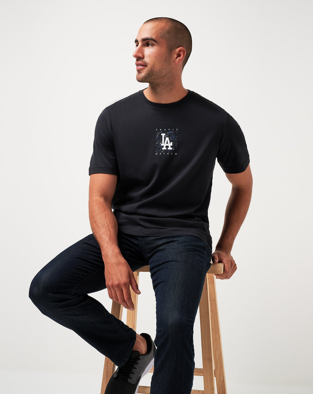 Los Angeles Dodgers In The Dugout Tee Black | Travis Mathew