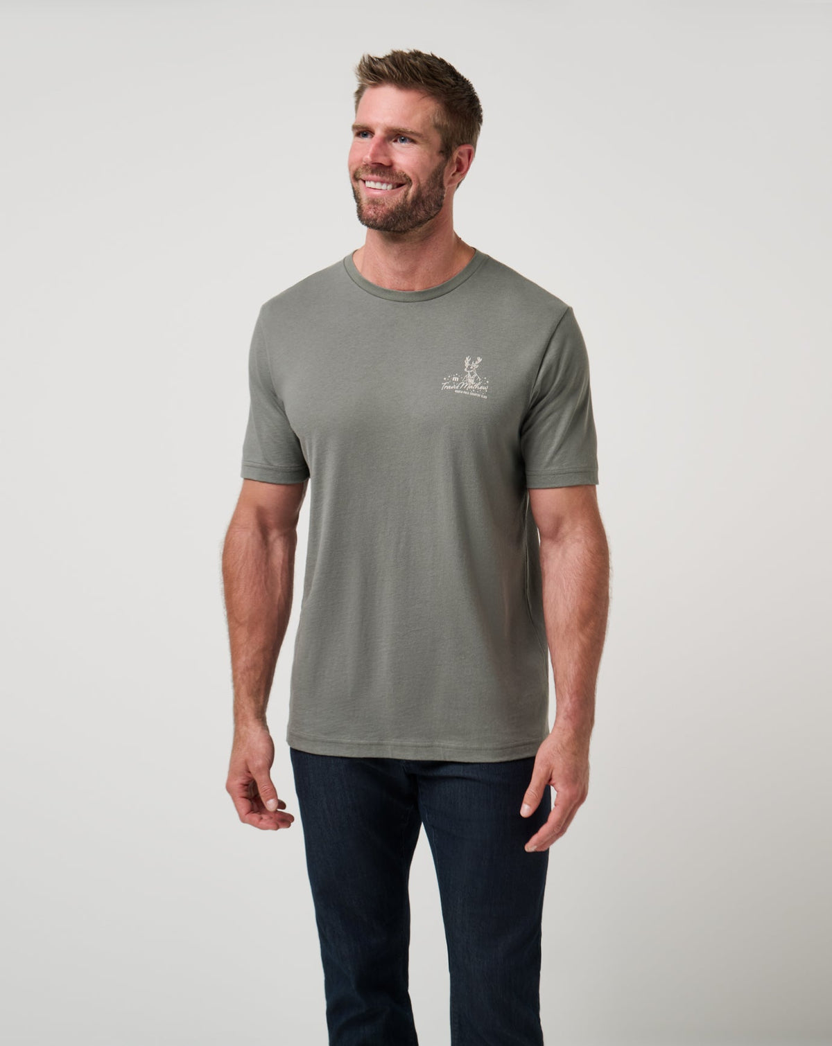 Run Rudolph Tee Dark Olive | Travis Mathew