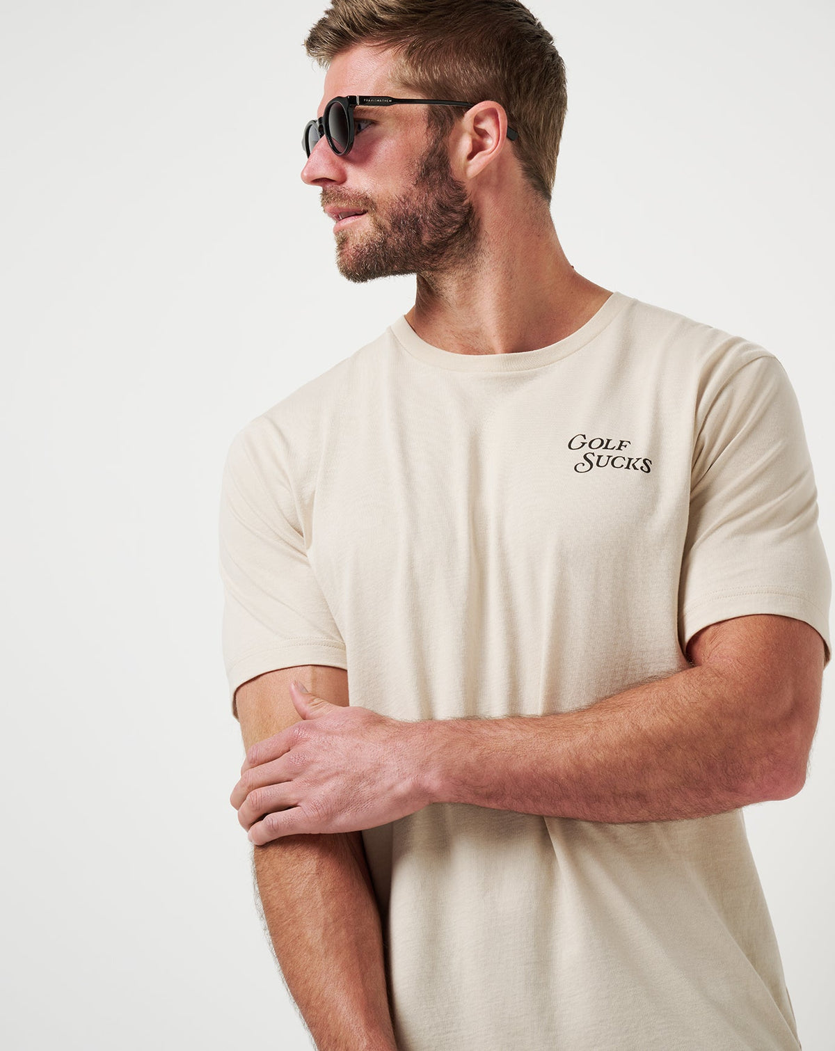 Course Rules Tee Italian Sand | Travis Mathew