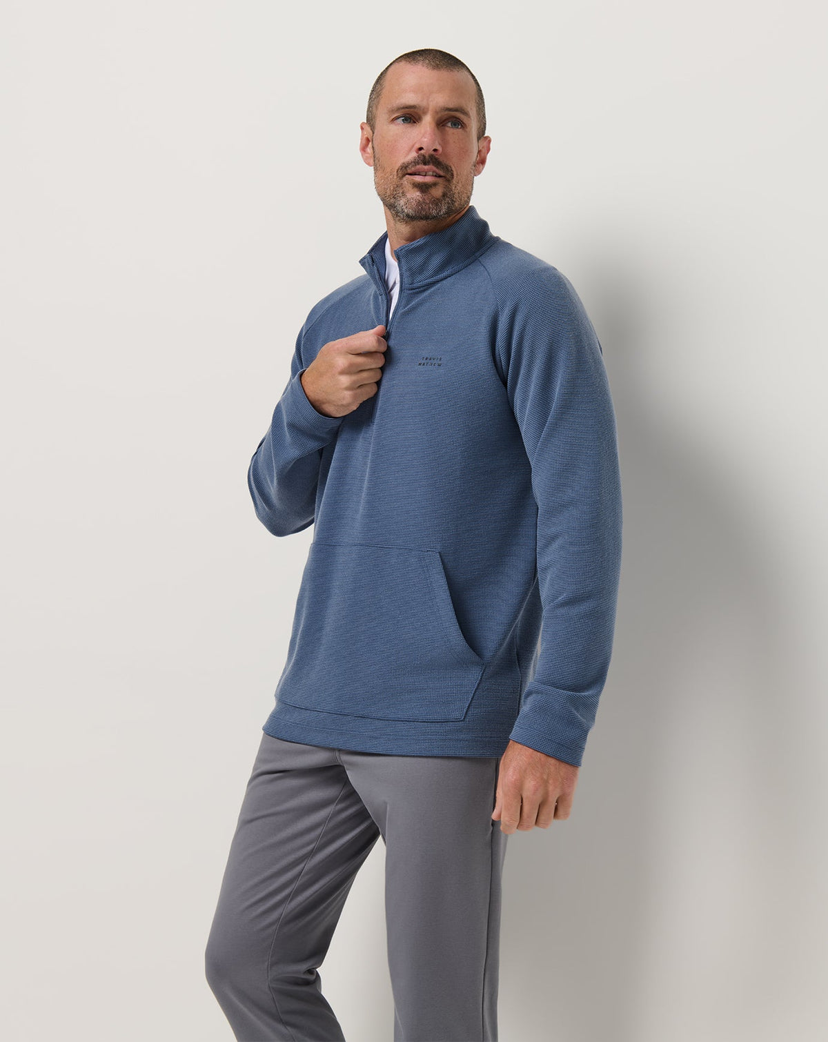 Performance Waffle Quarter Zip Bering Sea | Travis Mathew