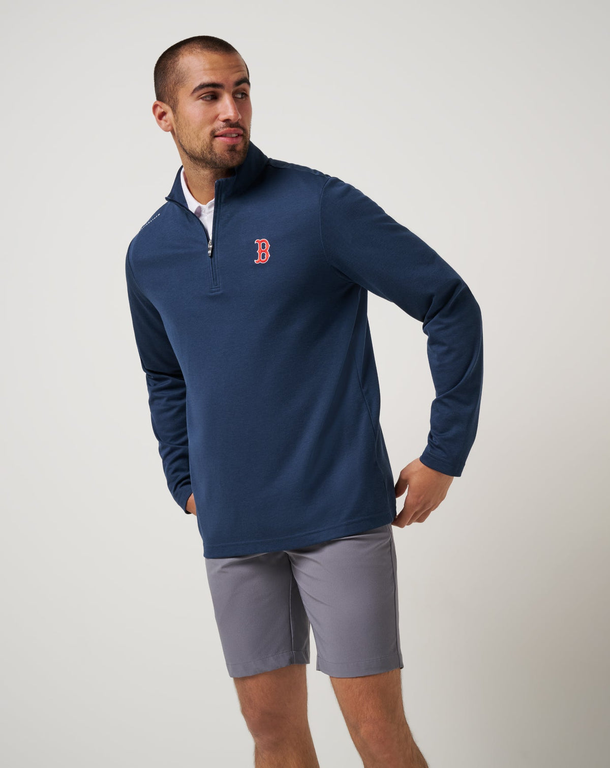Boston Red Sox Time To Tailgate Quarter Zip Navy | Travis Mathew