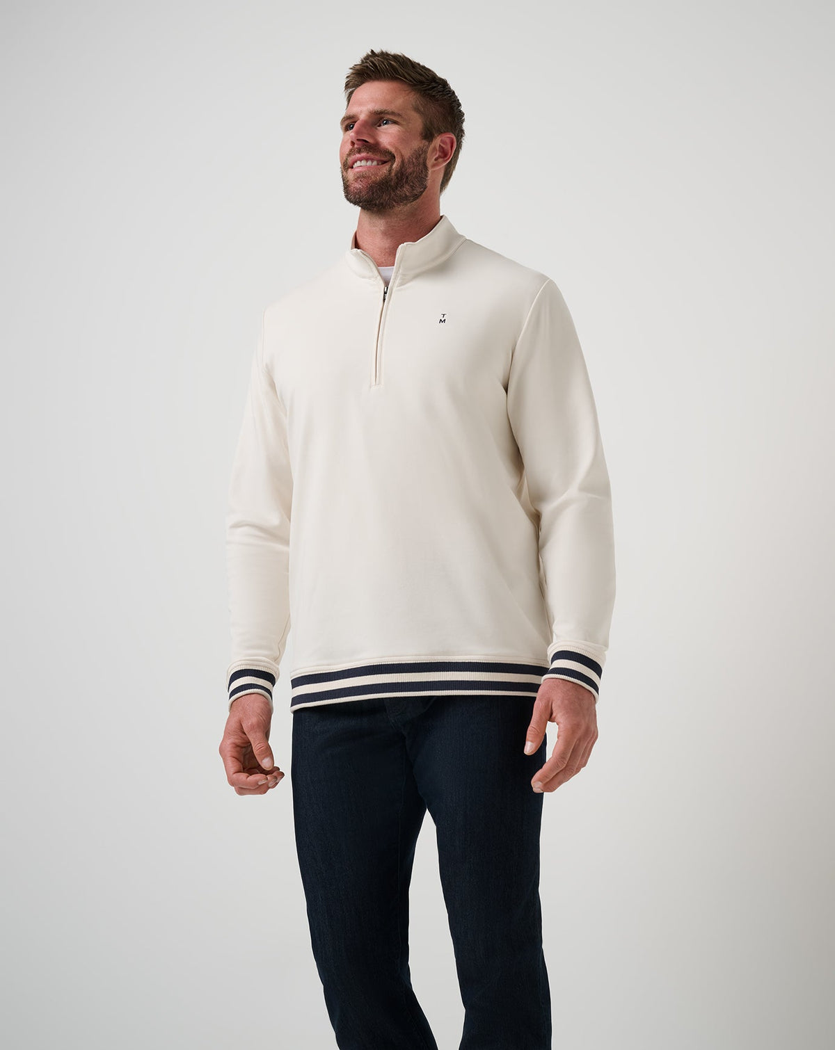 Happier Hour Quarter Zip Birch | Travis Mathew