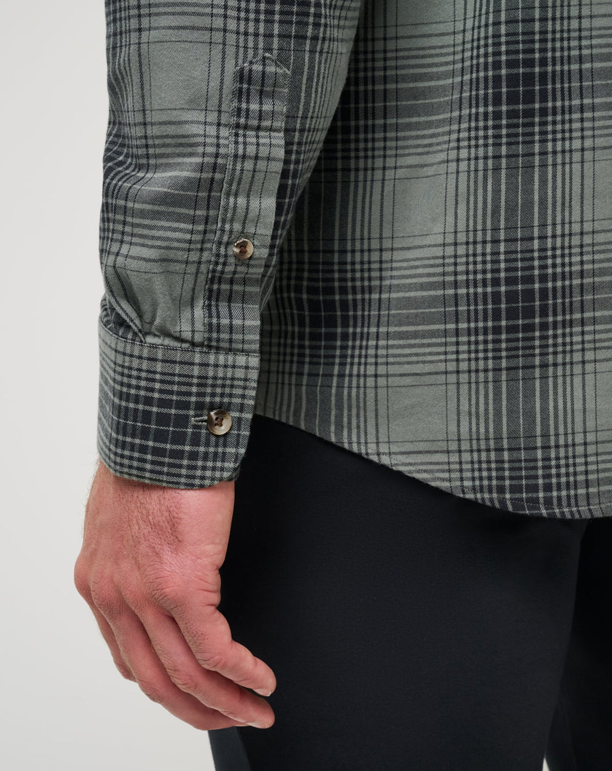 Cloud Flannel Plaid Button-Up Dark Olive | Travis Mathew