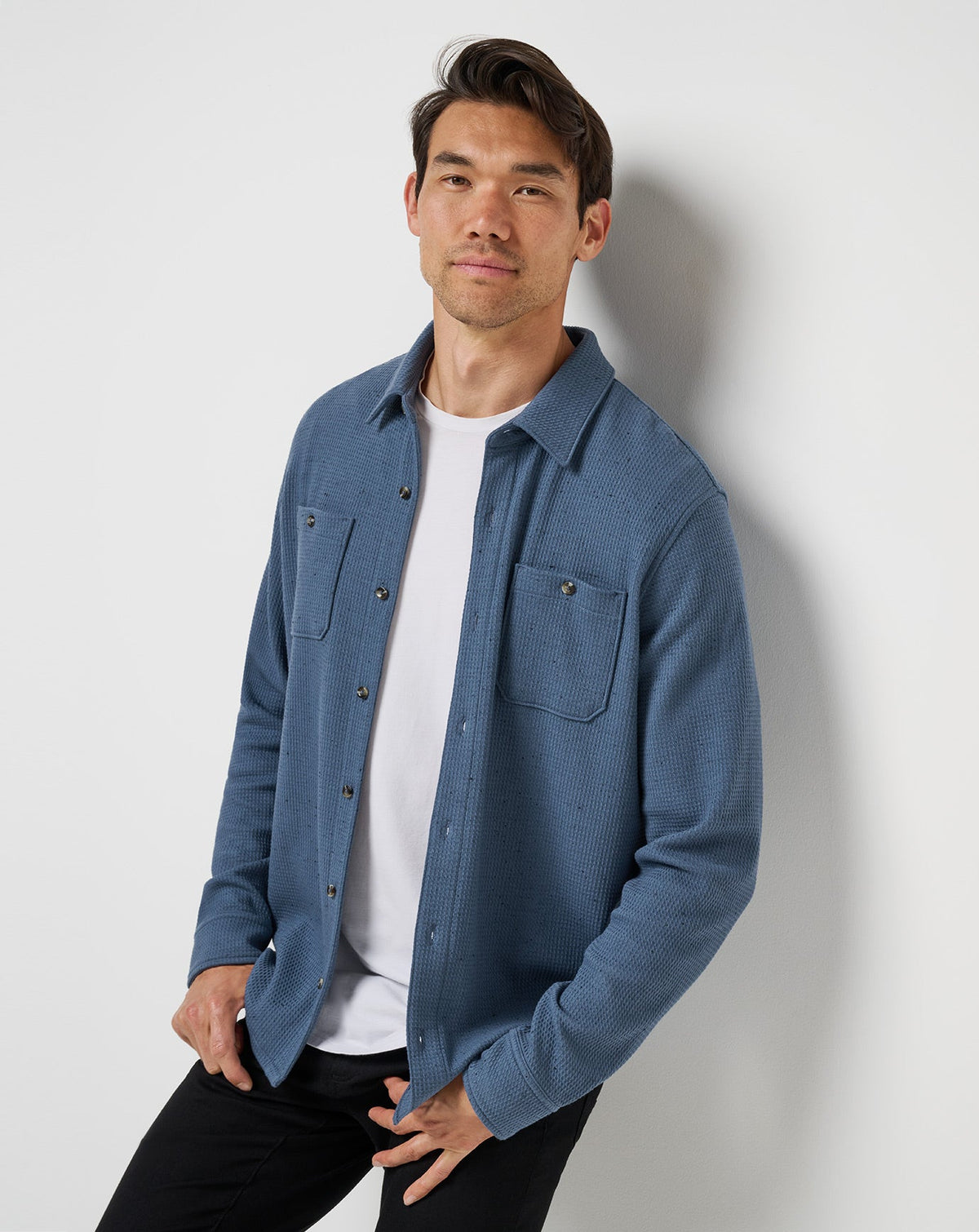 Cloud Waffle Shirt Jacket Bering Sea | Travis Mathew