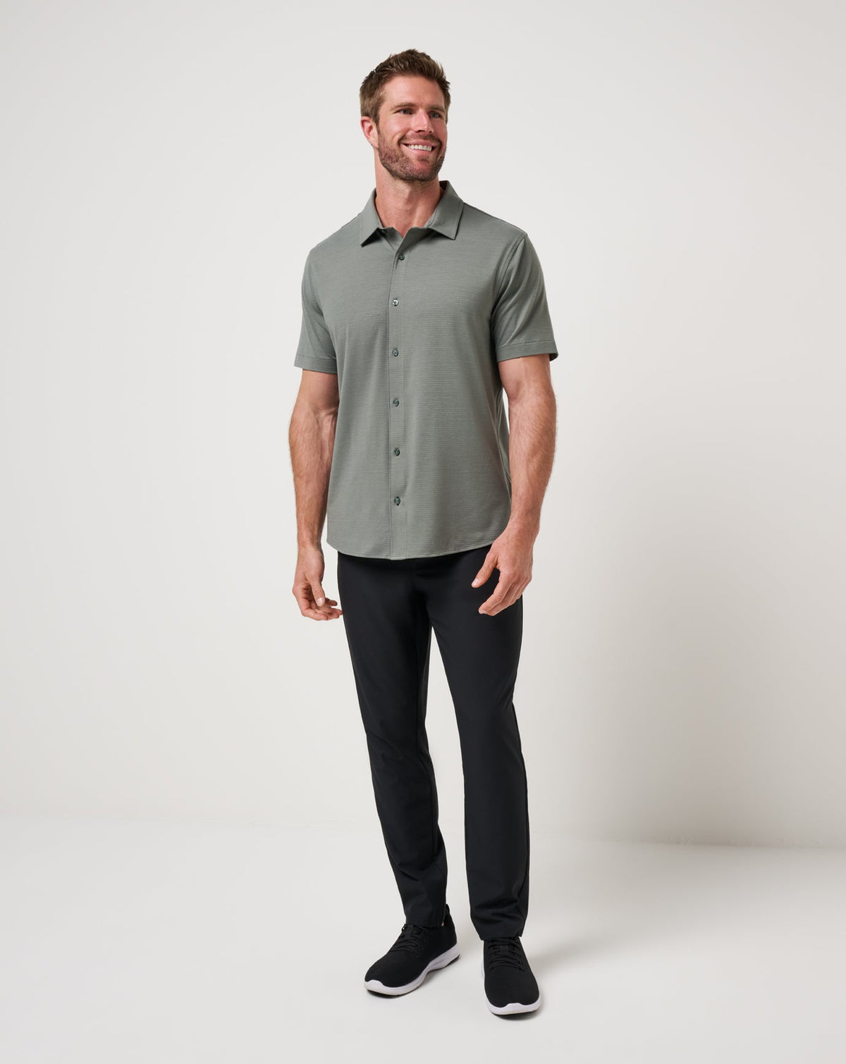 The Heater Button-Up Dark Olive | Travis Mathew