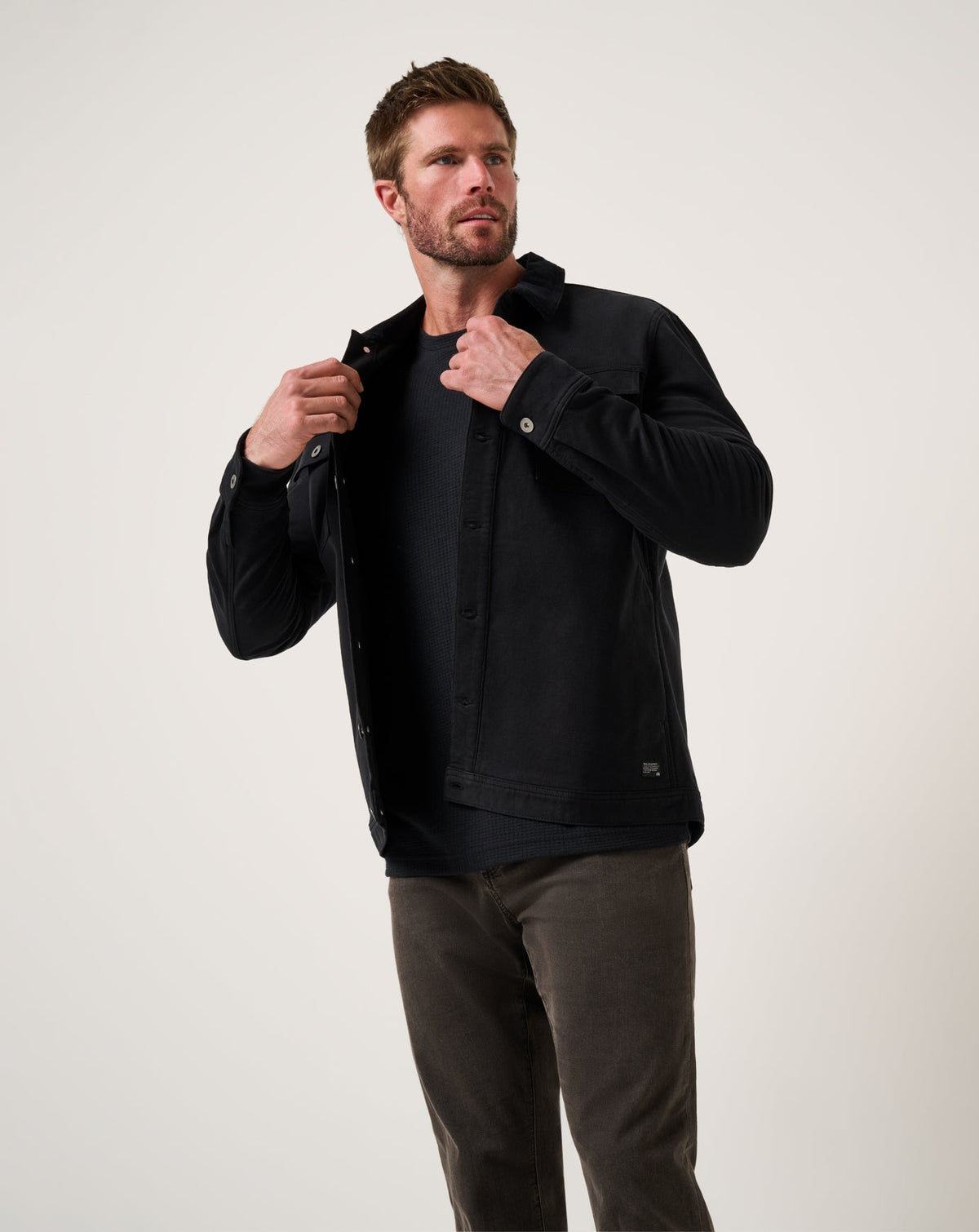 Cloud Denim Cord Jacket Black | Travis Mathew