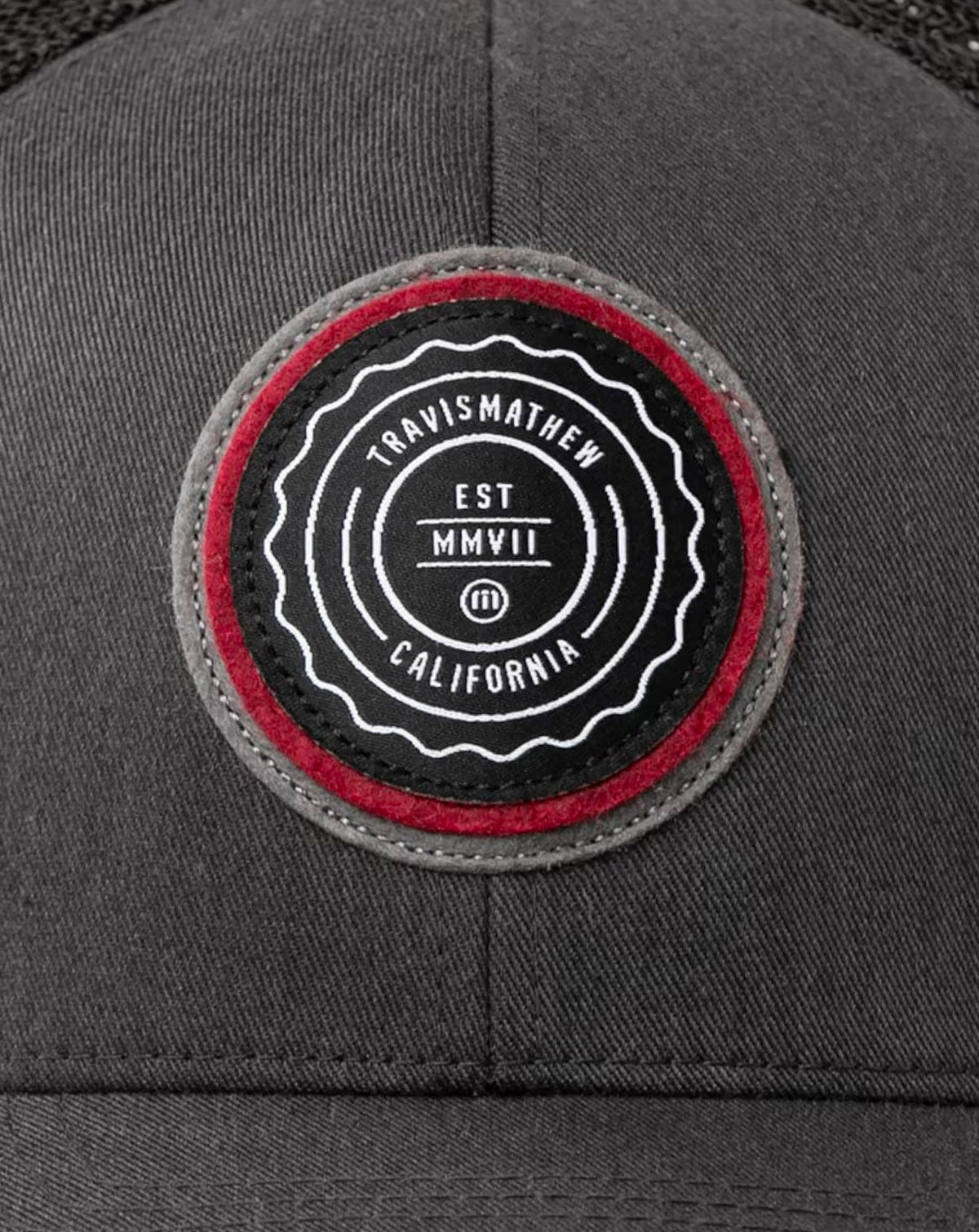 The Patch Snapback Hat Heather Grey Pinstripe | Travis Mathew