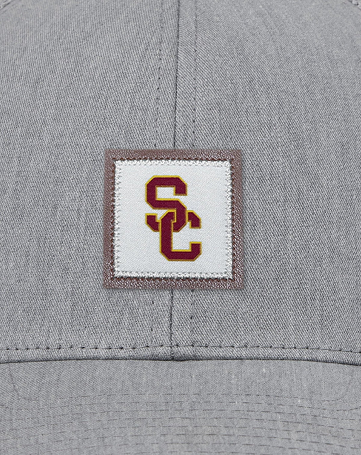 USC Leather Patch Snapback Hat Heather Grey | Travis Mathew