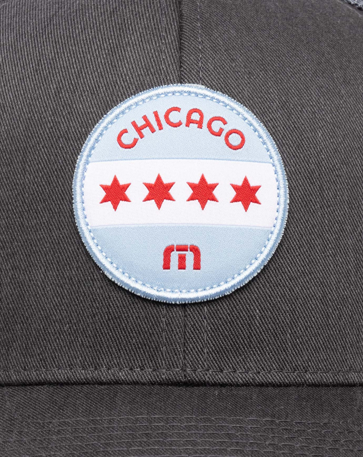 Midway Fitted Hat Heather Grey Pinstripe | Travis Mathew