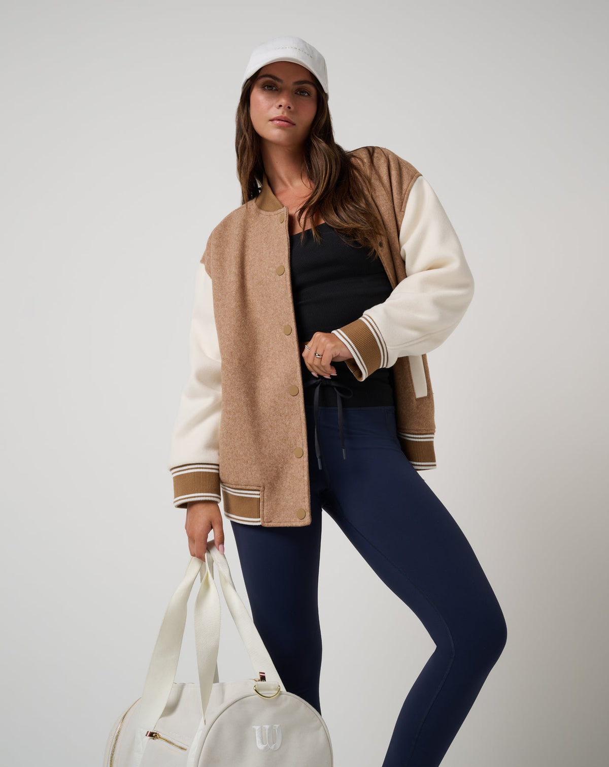 Clubside Varsity Bomber Heather Chestnut Multi | Travis Mathew