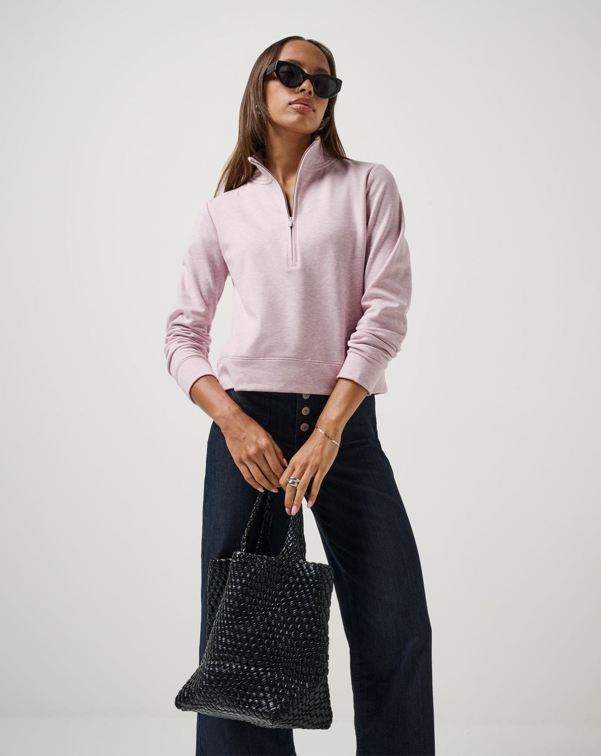 Cloud Fleece Half Zip 2.0 Heather Violet Ice | Travis Mathew