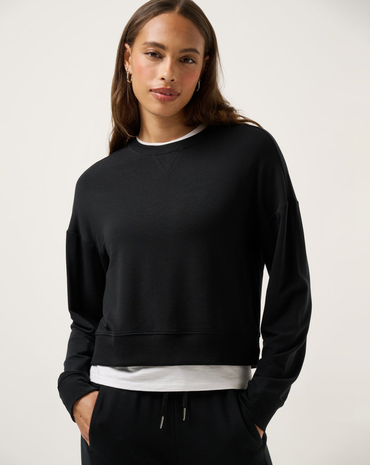 Cloud Terry Crew Black | Travis Mathew