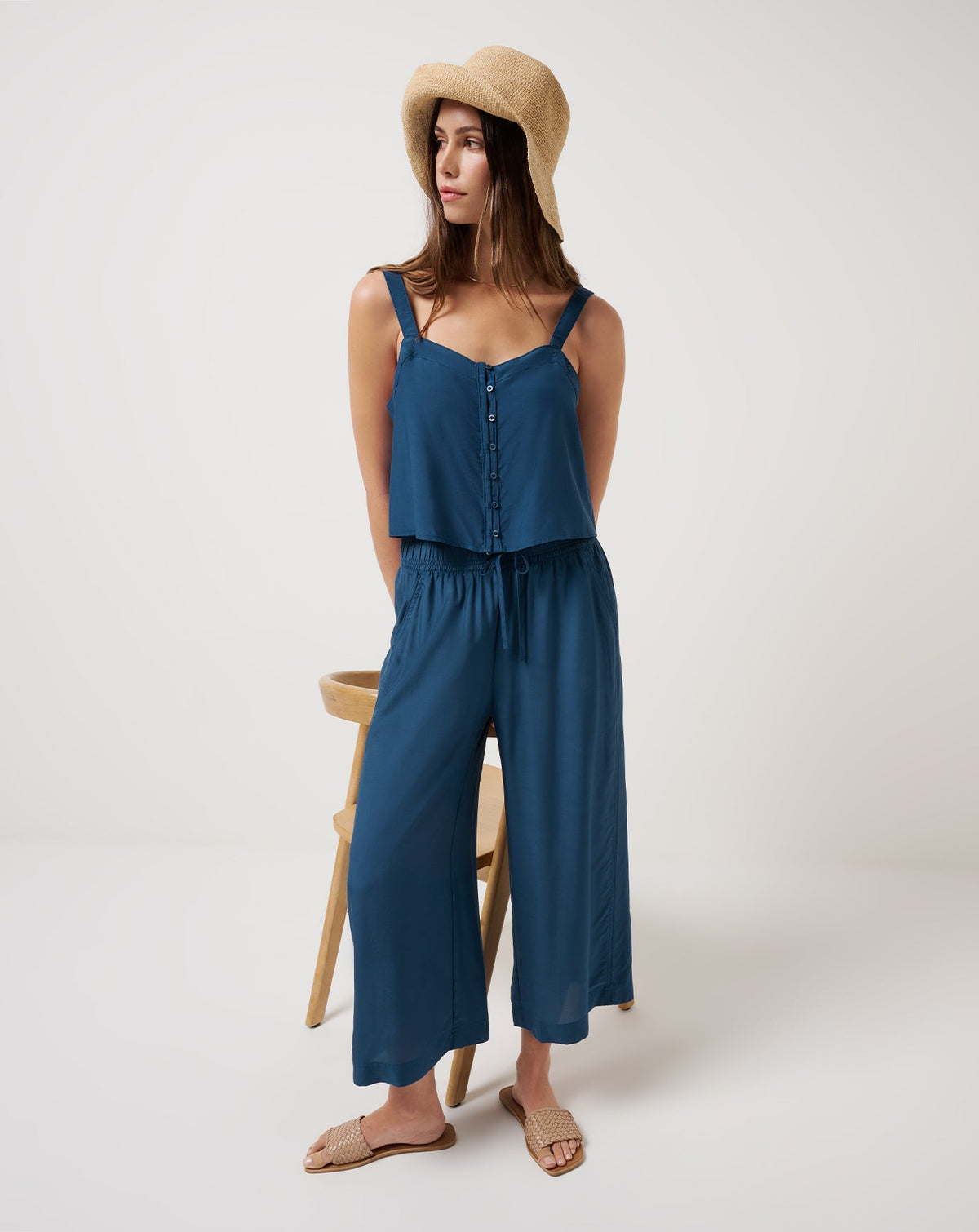 Savanna Cropped Wide Leg Pant Poseidon | Travis Mathew