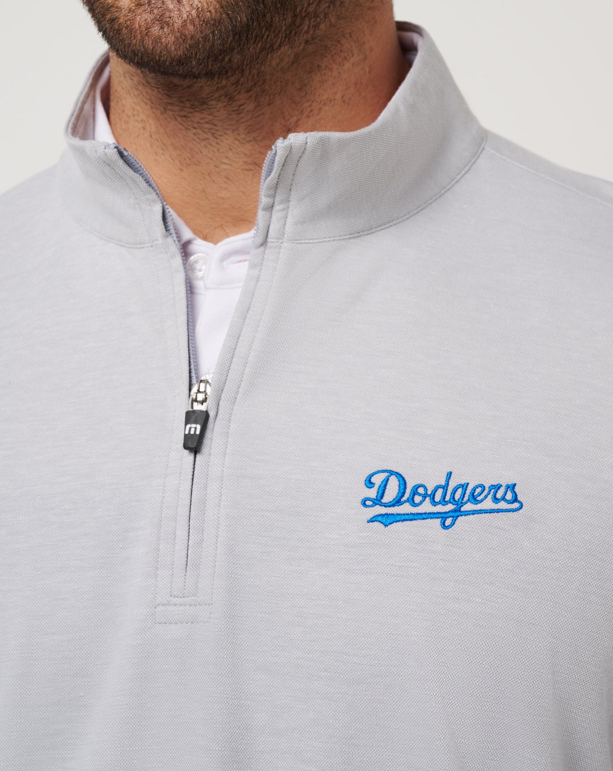 Los Angeles Dodgers Time To Tailgate Quarter Zip Heather Grey | Travis Mathew