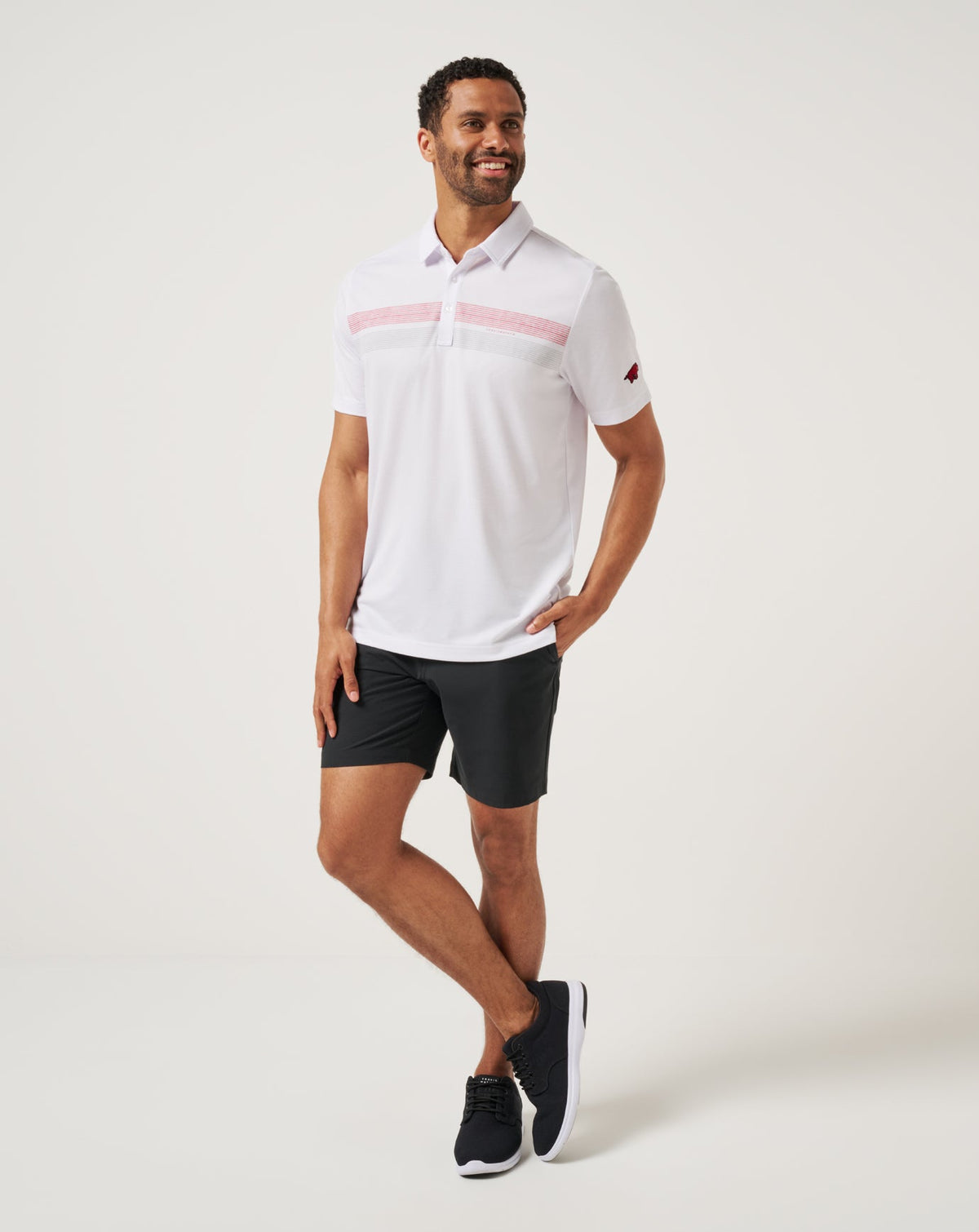 Arkansas Top Recruit Polo White/Crimson | Travis Mathew