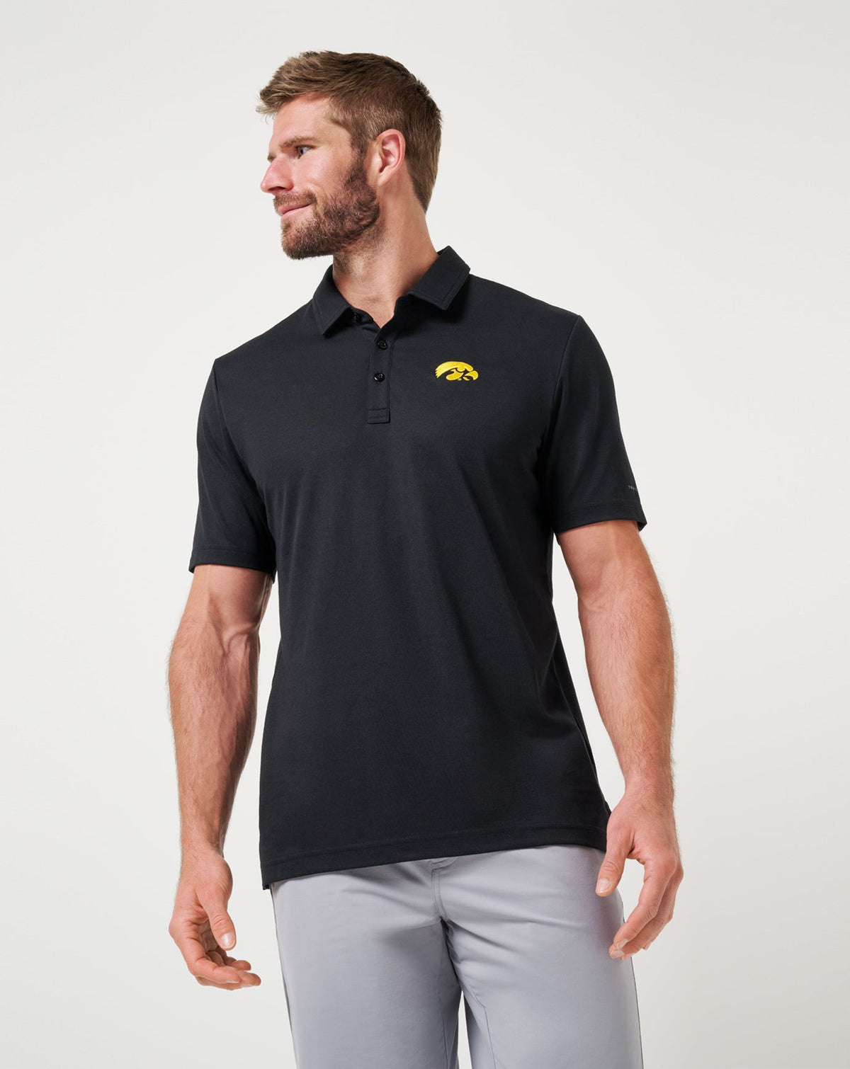 Iowa School Pride Polo Black | Travis Mathew