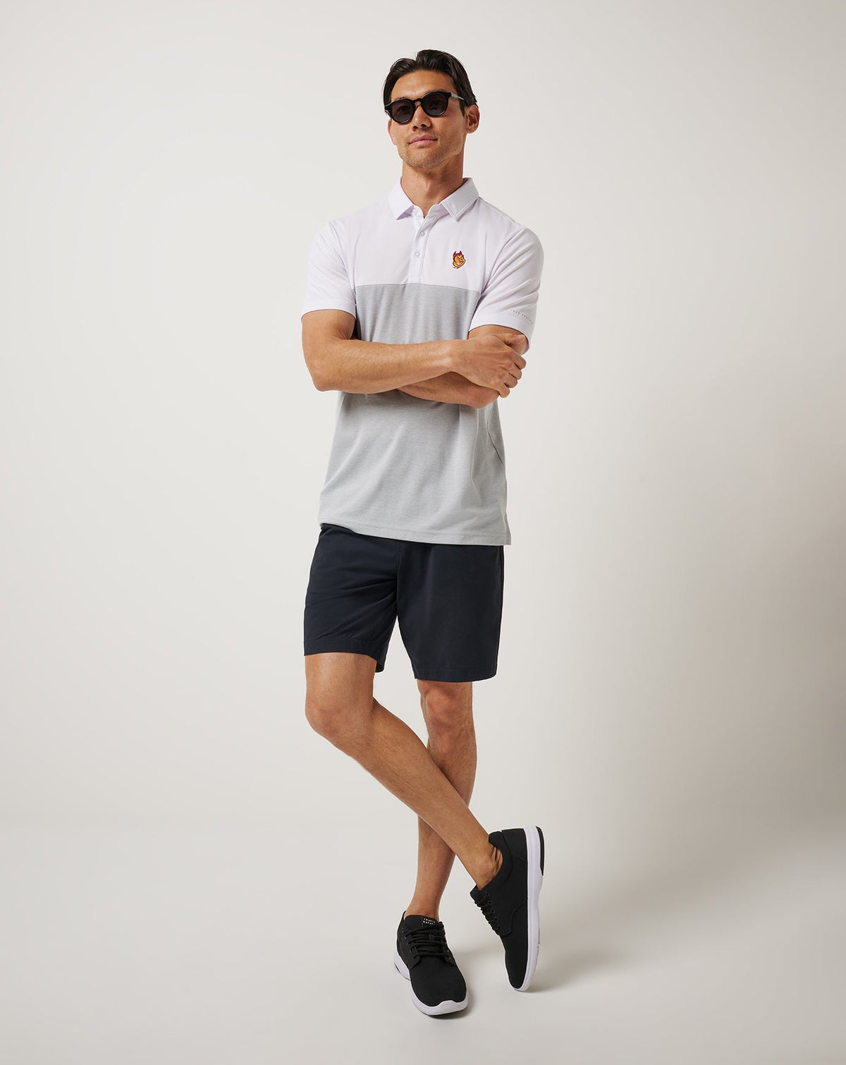 ASU Drop Back Polo White/Heather Grey | Travis Mathew