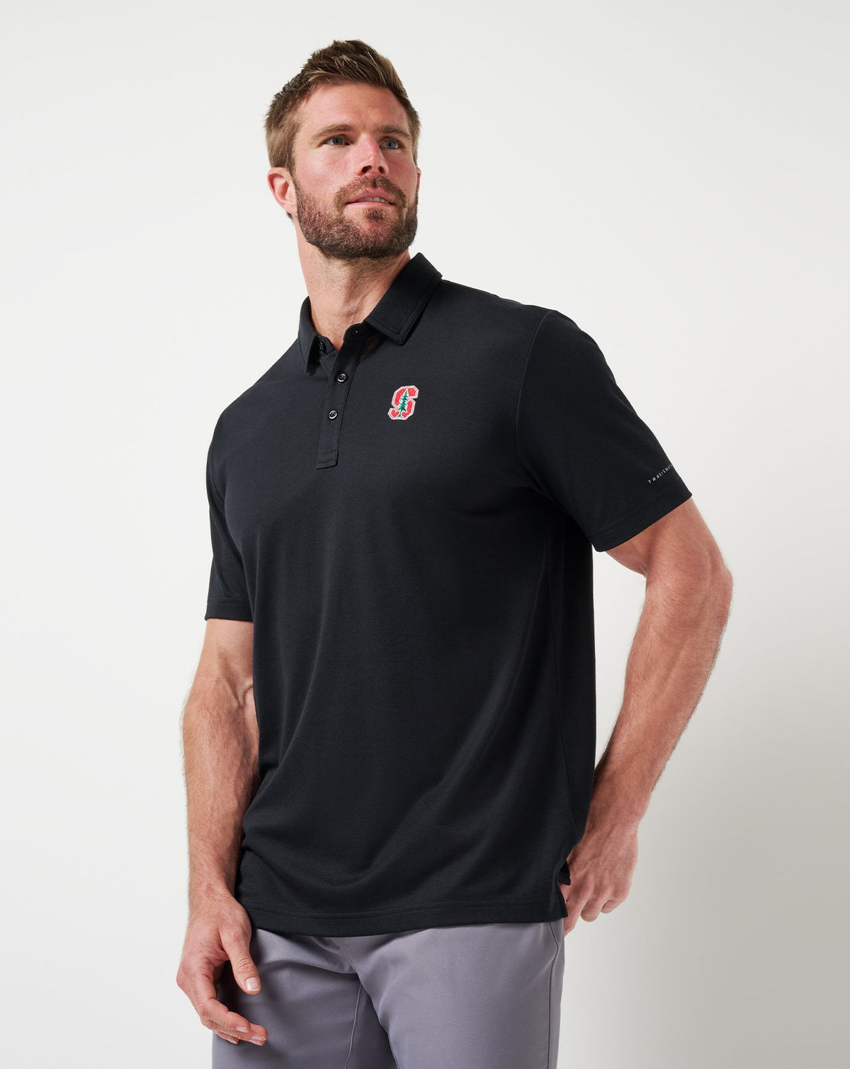 Stanford School Pride Polo Black | Travis Mathew