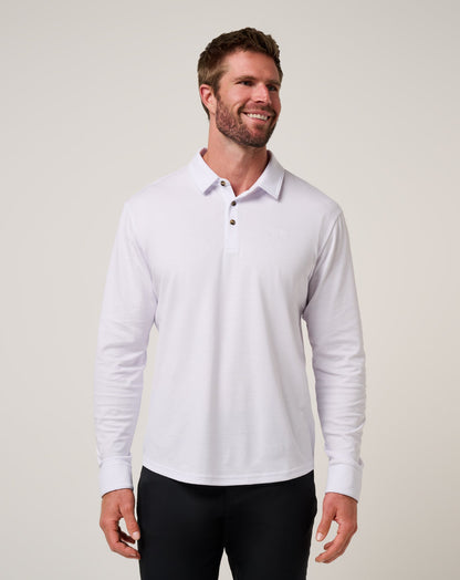 The Zinna 2.0 Long Sleeve Polo White | Travis Mathew