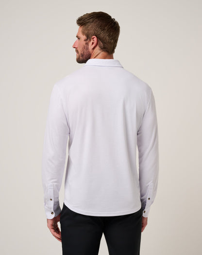 The Zinna 2.0 Long Sleeve Polo White | Travis Mathew