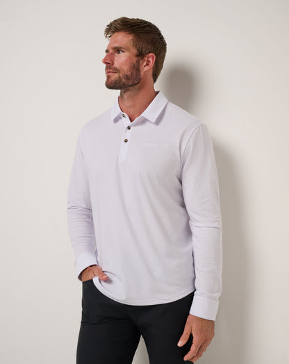 The Zinna 2.0 Long Sleeve Polo White | Travis Mathew