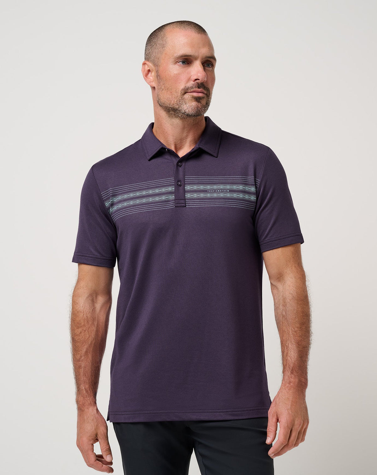 Featherweight Chest Stripe Polo Purple Velvet | Travis Mathew