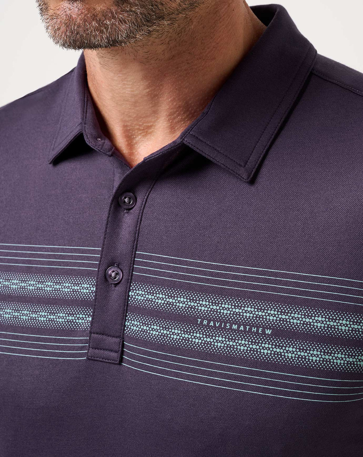 Featherweight Chest Stripe Polo Purple Velvet | Travis Mathew