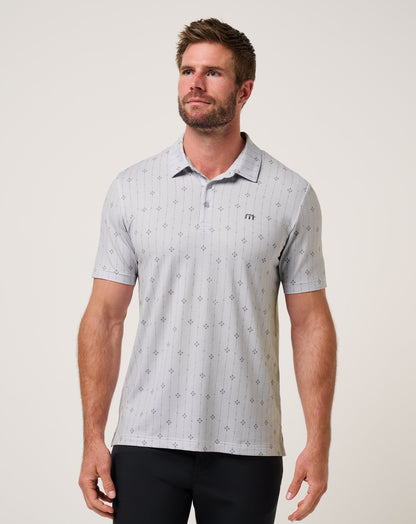 Featherweight Deco Polo Heather Light Grey | Travis Mathew