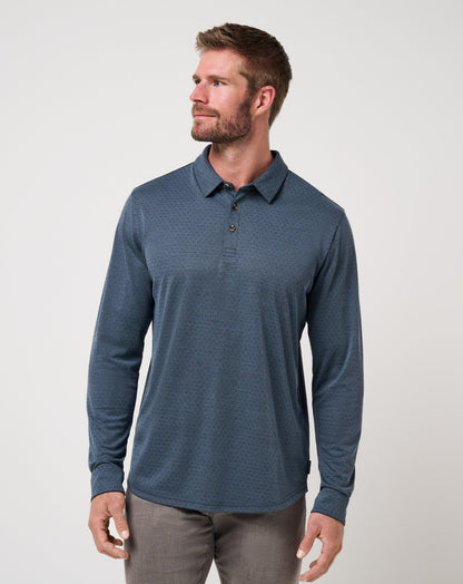 Handsome Town Long Sleeve Polo Navy | Travis Mathew