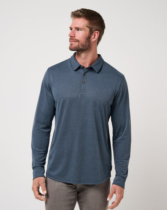 Handsome Town Long Sleeve Polo Navy | Travis Mathew