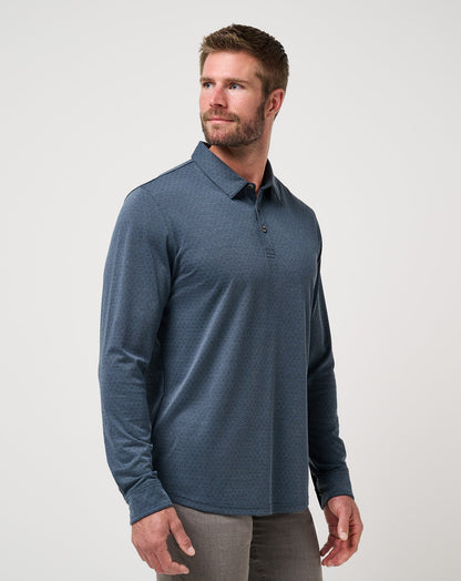 Handsome Town Long Sleeve Polo Navy | Travis Mathew