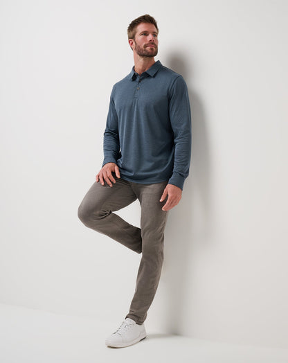 Handsome Town Long Sleeve Polo Navy | Travis Mathew
