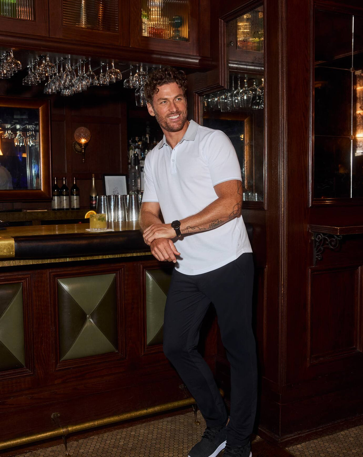 All Day Social Club Polo White | Travis Mathew