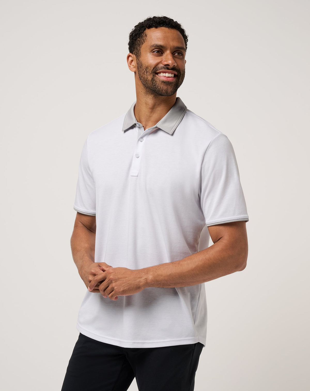 All Day Social Club Polo White | Travis Mathew