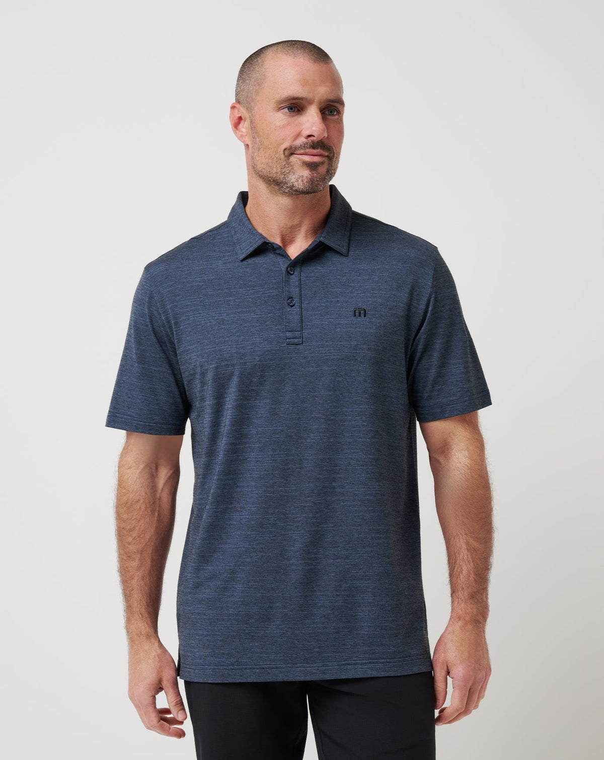 The Heater Polo Vintage Indigo/Black | Travis Mathew
