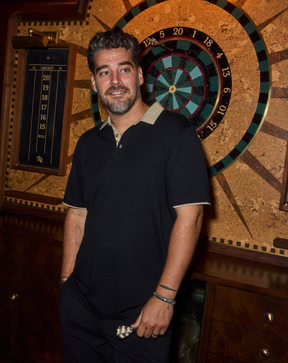 All Day Social Club Polo Black | Travis Mathew