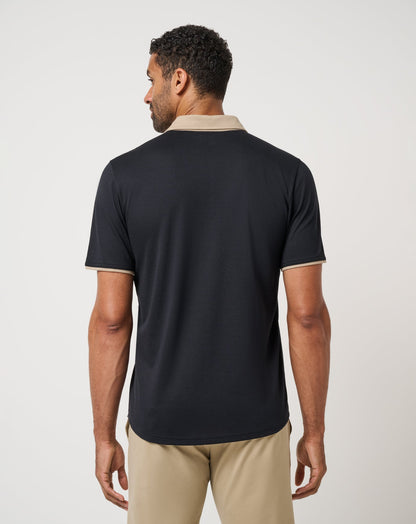 All Day Social Club Polo Black | Travis Mathew
