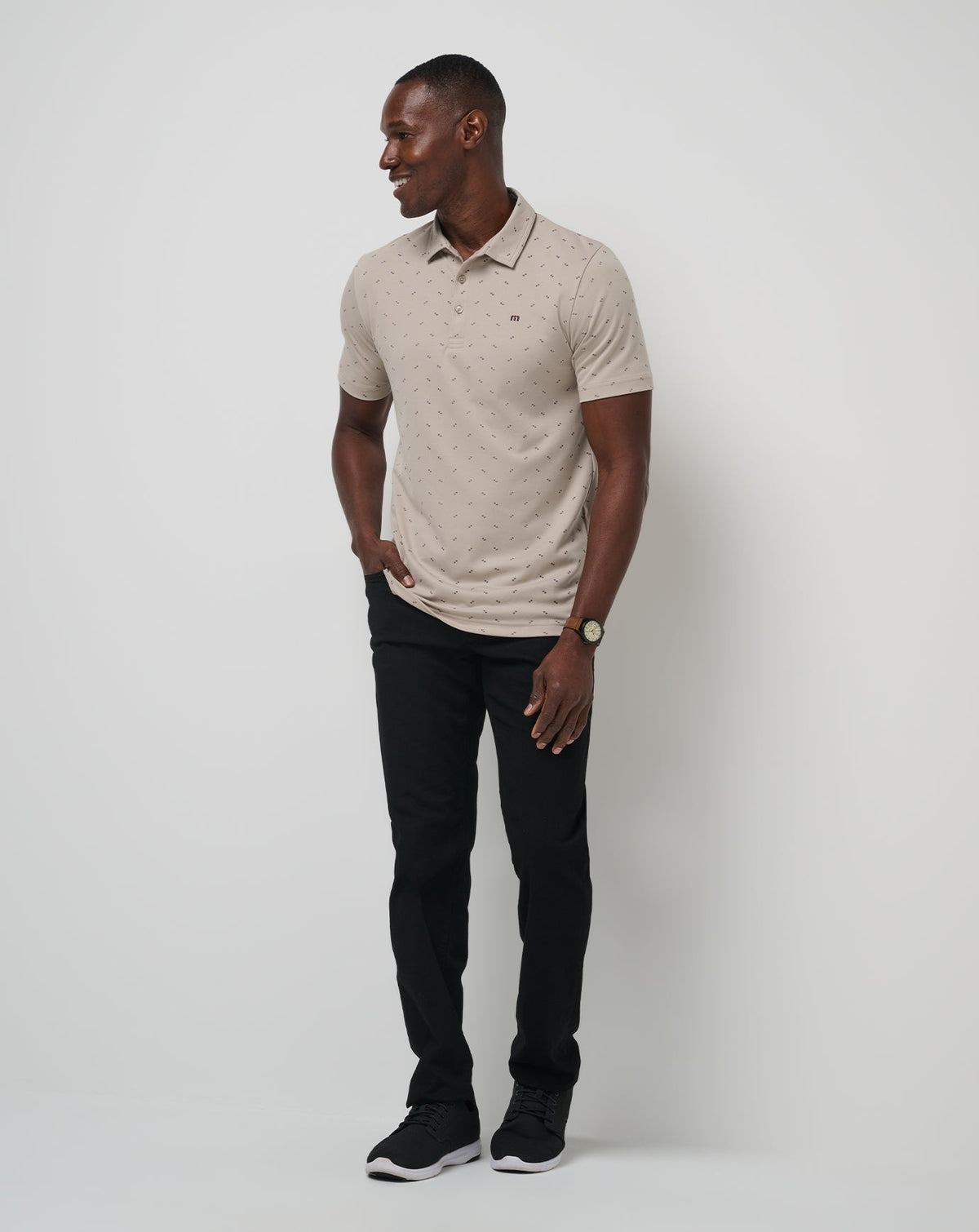 Canyon Hike Polo Oxford Tan | Travis Mathew