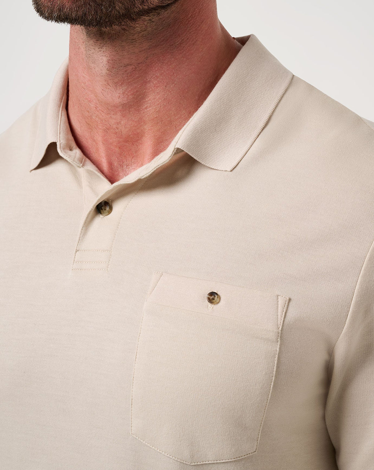 December First Long Sleeve Polo Italian Sand | Travis Mathew
