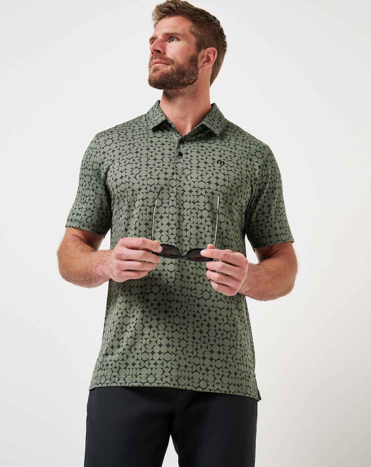 Featherweight Caves Polo Dark Olive | Travis Mathew