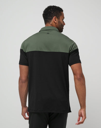 Heater Pro Color Block Polo Dark Olive | Travis Mathew