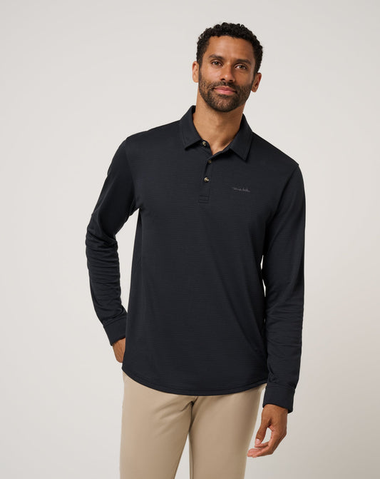 The Zinna 2.0 Long Sleeve Polo Black | Travis Mathew