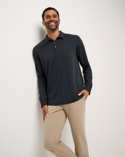 The Zinna 2.0 Long Sleeve Polo Black | Travis Mathew