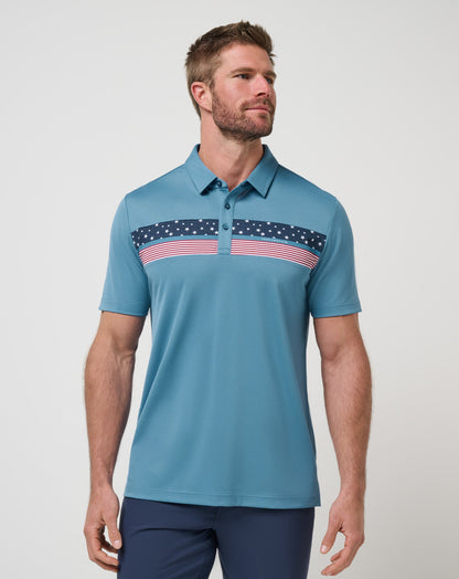 Good Good Patriot Polo Captains Blue | Travis Mathew