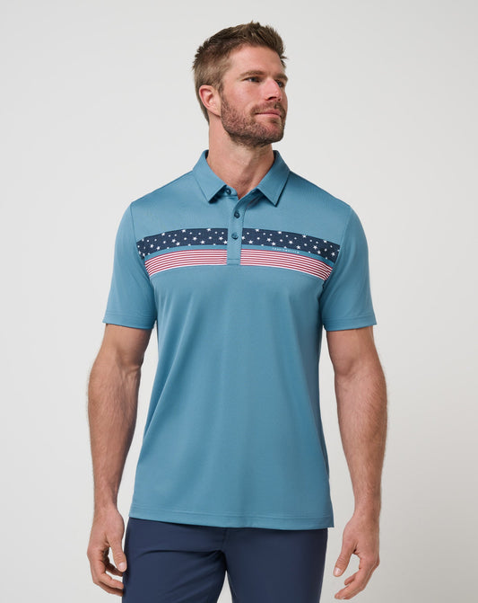 Good Good Patriot Polo Captains Blue | Travis Mathew